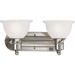 Progress PP316209 Brushed Nickel 2 Bulb Bathroom Light