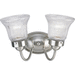 Progress PP328809 Brushed Nickel 2 Bulb Bathroom Light