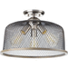 Progress PP350091009 Brushed Nickel Semi Flush Mount Ceiling Light