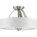 Progress PP350098009 Brushed Nickel Semi Flush Mount Ceiling Light