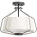 Progress PP350102009 Brushed Nickel Semi Flush Mount Ceiling Light