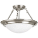 Progress PP356709 Brushed Nickel Semi Flush Mount Ceiling Light