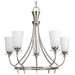 Progress PP400609 Brushed Nickel Mid Sized Chandelier