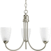 Progress PP444009EBWB Brushed Nickel Mini Chandelier