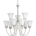 Progress PP474309 Brushed Nickel Mid Sized Chandelier