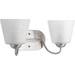 Progress PP212809 Brushed Nickel 2 Bulb Bathroom Light