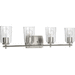 Progress PP300157009 Brushed Nickel 4 or more Bulb Bathroom Light