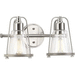 Progress PP300296009 Brushed Nickel 2 Bulb Bathroom Light