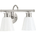 Progress PP300315009 Brushed Nickel 2 Bulb Bathroom Light