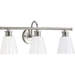 Progress PP300316009 Brushed Nickel 3 Bulb Bathroom Light