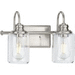 Progress PP300321009 Brushed Nickel 2 Bulb Bathroom Light