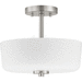 Progress PP350137009 Brushed Nickel Semi Flush Mount Ceiling Light