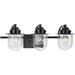 Progress PP30043631M Matte Black 3 Bulb Bathroom Light