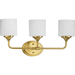 Progress PP2803191 Brushed Gold 3 Bulb Bathroom Light