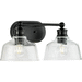 Progress PP30039631M Matte Black 2 Bulb Bathroom Light