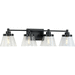 Progress PP30035131M Matte Black 4 or more Bulb Bathroom Light