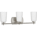 Progress PP300467009 Brushed Nickel 3 Bulb Bathroom Light