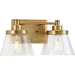 Progress PP300349163 Vintage Brass 2 Bulb Bathroom Light