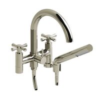  Edge Deck Mount With Handshower Tub Faucet - Polished Nickel - PVD