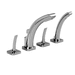 Riobel RSA12C Chrome Deck Mount Tub Faucet With Handshower