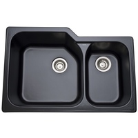  Allia White/Color Undermount - Double Bowl Kitchen Sink - Matte Black