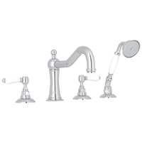  Acqui Deck Mount With Handshower Tub Faucet - Polished Chrome