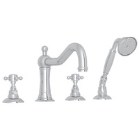  Acqui Deck Mount With Handshower Tub Faucet - Polished Chrome