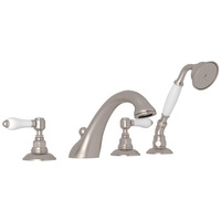  Viaggio Deck Mount With Handshower Tub Faucet - Satin Nickel