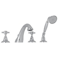  Viaggio Deck Mount With Handshower Tub Faucet - Polished Chrome