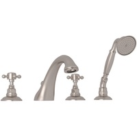  Viaggio Deck Mount With Handshower Tub Faucet - Satin Nickel