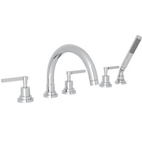  Lombardia Deck Mount With Handshower Tub Faucet - Polished Chrome