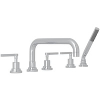  Lombardia Deck Mount With Handshower Tub Faucet - Polished Chrome