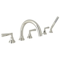  San Giovanni Deck Mount With Handshower Tub Faucet - Polished Nickel