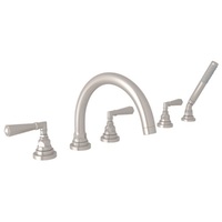  San Giovanni Deck Mount With Handshower Tub Faucet - Satin Nickel