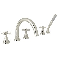  San Giovanni Deck Mount With Handshower Tub Faucet - Polished Nickel