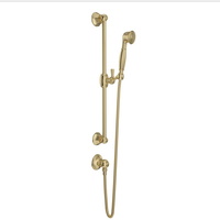  Spa Hand Held Shower - Slide Bar Mount Shower Accessory - Unlacquered Brass