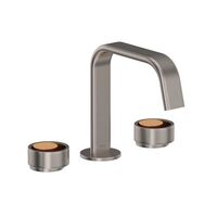  Eclissi 8'' Widespread Bathroom Faucet - Satin Nickel With Satin Gold