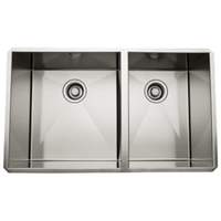  Forze Stainless Steel Double Bowl Kitchen Sink - Brushed Stainless