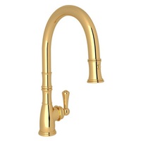  Georgian Era Pull-Out Spray Kitchen Faucet - English Gold