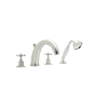  Edwardian Deck Mount With Handshower Tub Faucet - Polished Nickel