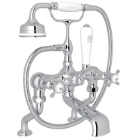  Edwardian Deck Mount With Handshower Tub Faucet - Polished Chrome