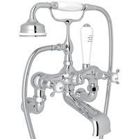  Edwardian Wall Mount Whirlpool Faucet Tub Faucet - Polished Chrome