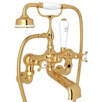  Edwardian Wall Mount Whirlpool Faucet Tub Faucet - English Gold