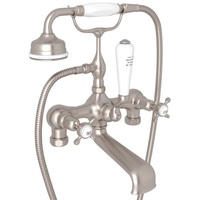  Edwardian Wall Mount Whirlpool Faucet Tub Faucet - Satin Nickel