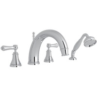  Georgian Era Deck Mount With Handshower Tub Faucet - Polished Chrome