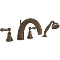  Georgian Era Deck Mount With Handshower Tub Faucet - English Bronze