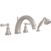  Georgian Era Deck Mount With Handshower Tub Faucet - Satin Nickel