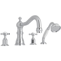  Edwardian Deck Mount With Handshower Tub Faucet - Polished Chrome