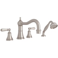  Georgian Era Deck Mount With Handshower Tub Faucet - Satin Nickel