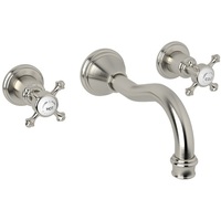  Georgian Era Wall Mount Bathroom Faucet Bathroom Faucet - Satin Nickel